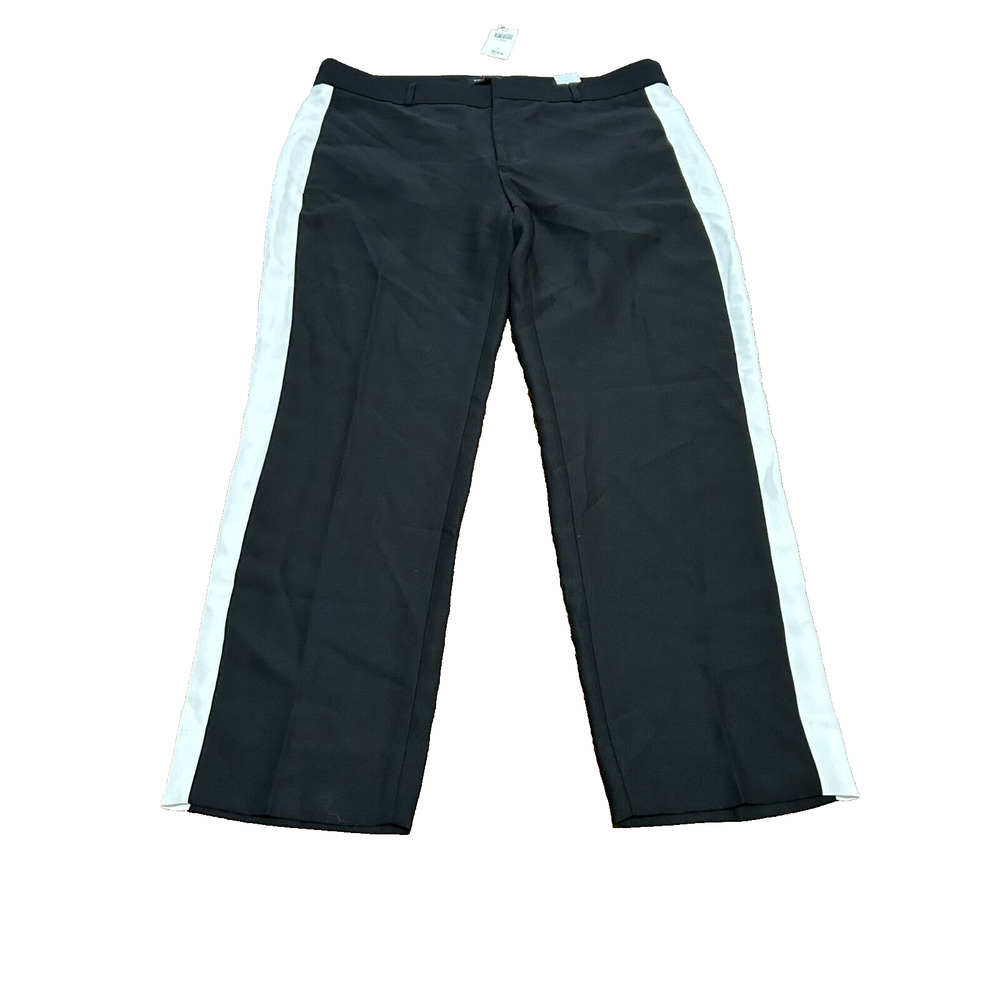 Banana Republic Avery Women's Black Side Stripe High Rise Trouser Pants Size 8